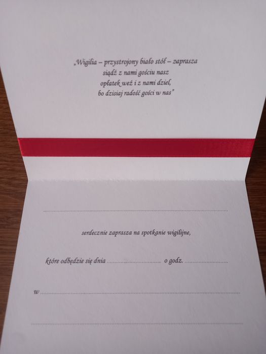 Zaproszenie spotkanie wigilijne opłatkowe zaproszenia