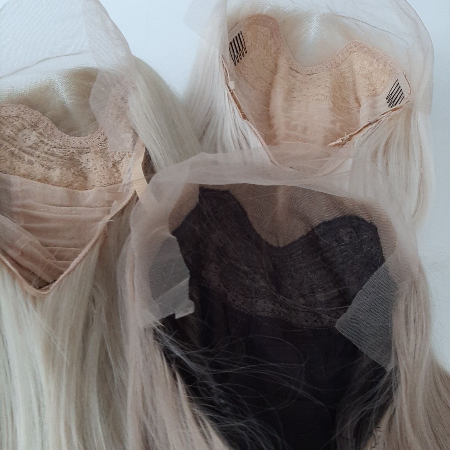 Peruka lace front słomkowy blond z odrostem
