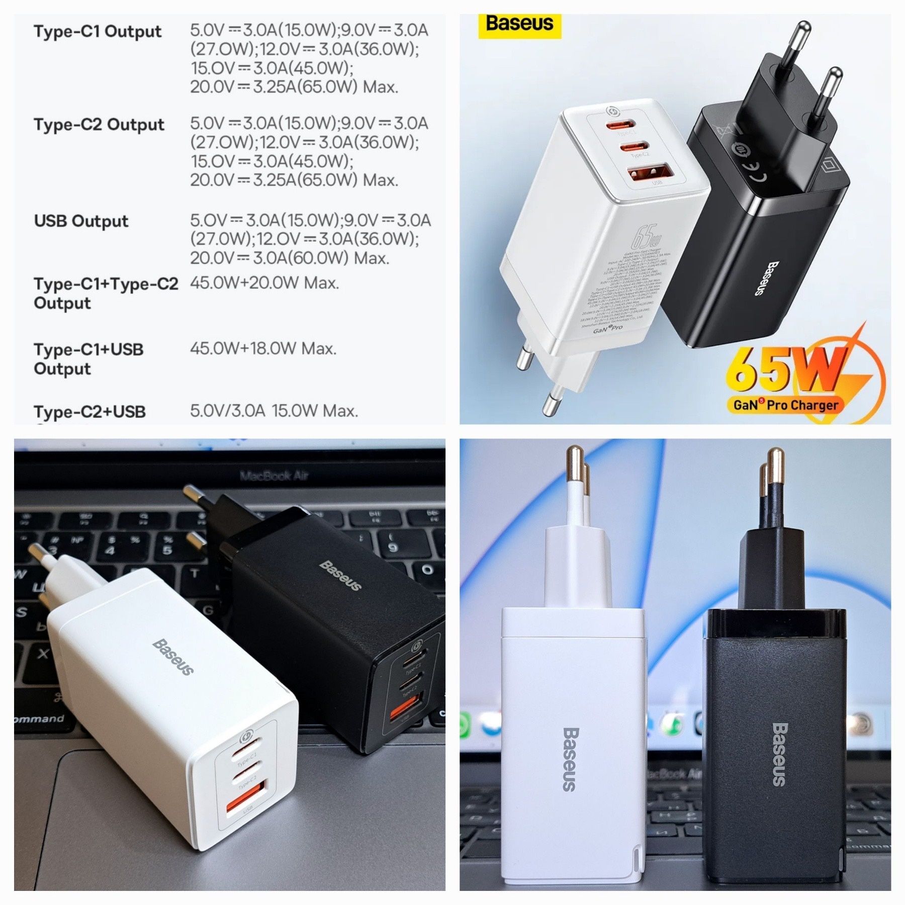 Швидка зарядка 20w Toocki, Essager, Baseus, для iPhone, Samsung, PD QC