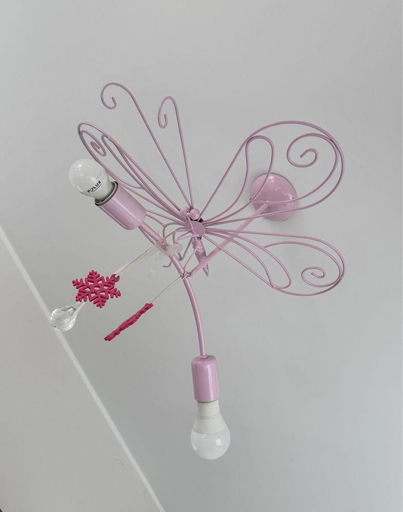 Lampa motyl pink różowa 2 żarówki