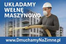 Izolacja weną mineralną układaną maszynowo, wełna, celuloza, wiązary