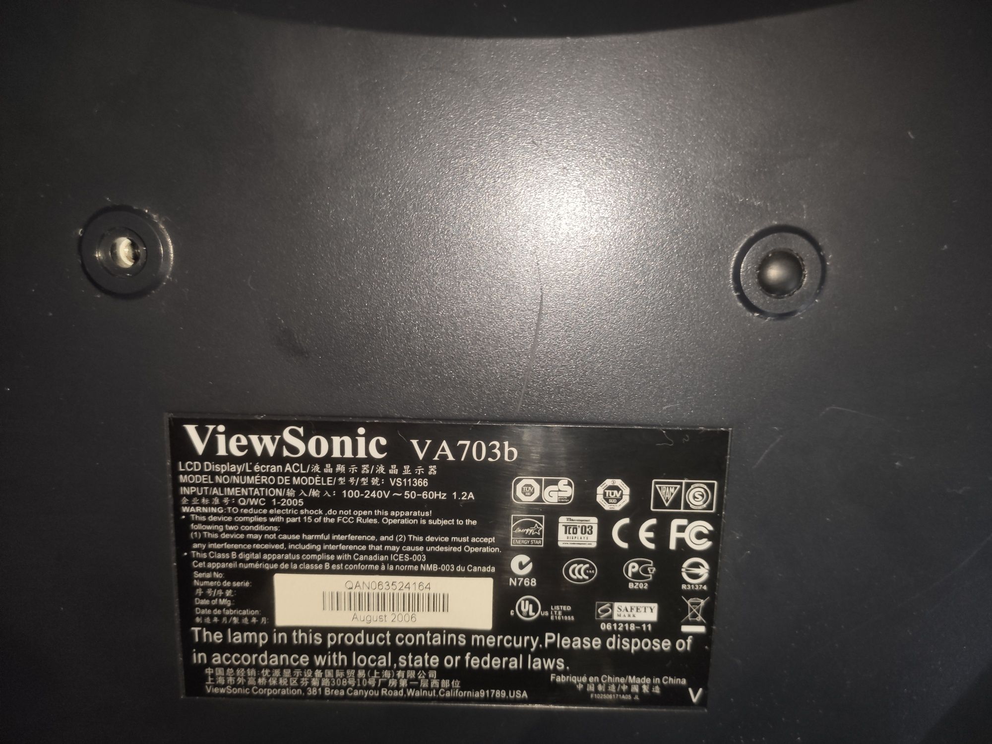 Продам монітор ViewSonic VA703b