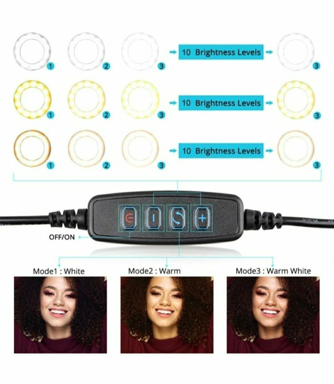 10 cali lampa pierścieniowa LED z pilotem USB Bluetooth streaming