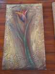 Quadro flor tons quentes