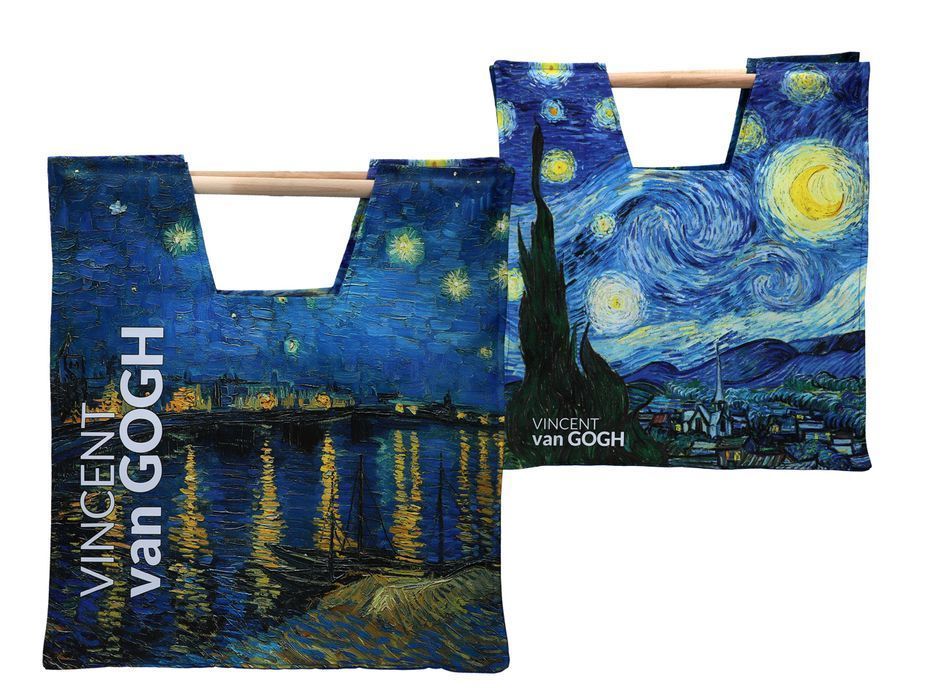 Torba z drewnianym uchwytem - V. van Gogh, Gwiaździsta noc nad Rodanem