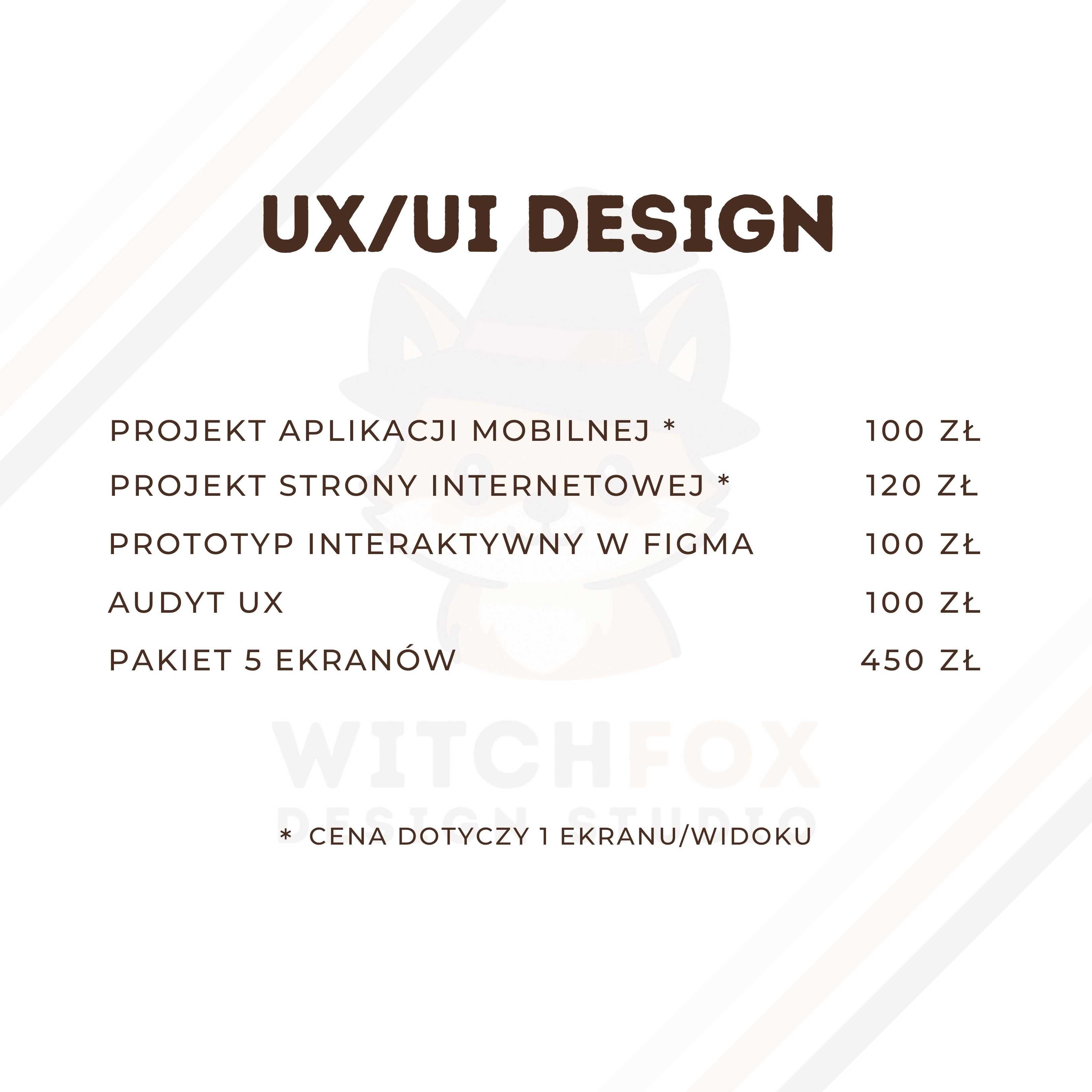 WitchFox Design Studio – logo, wizytówki, projekty graficzne, UX/UI
