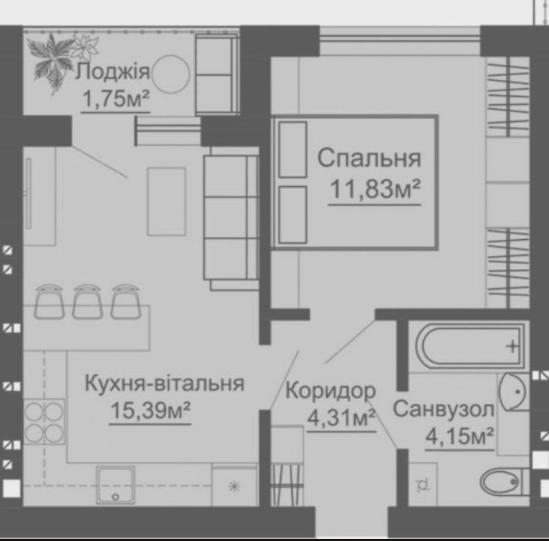 МІН.ОФОРМЛЕННЯ!! 1к квартира