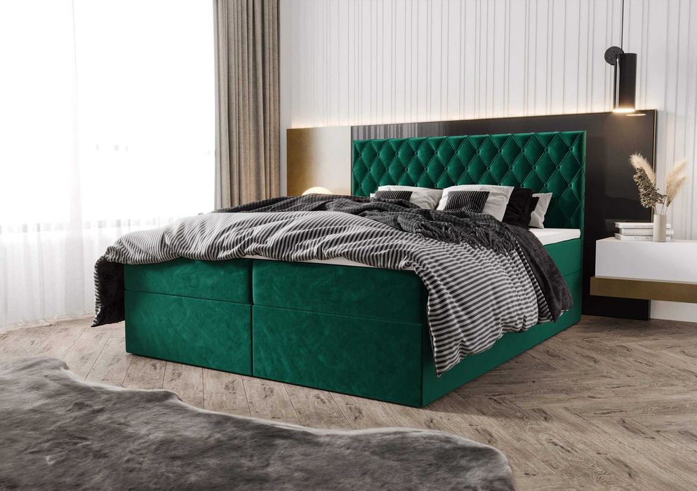 Łóżko Łoże Sypialniane Kontynentalne Chesterfield Royal 160x200 Topper