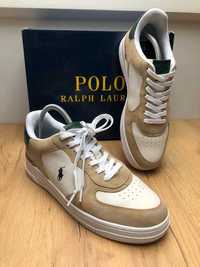 Polo Ralph Lauren Skórzane Sneakersy - Beżowe, Męskie - Rozmiar 45