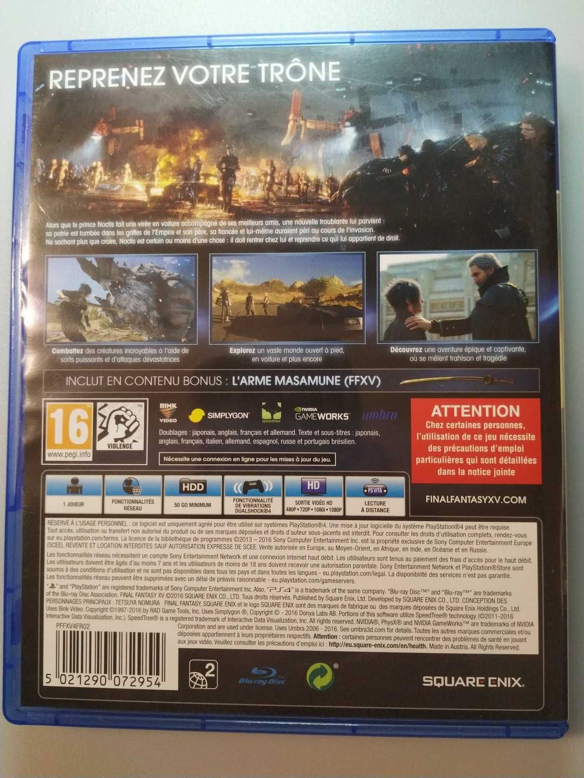 Gra - Final Fantasy XV 15 - PlayStation 4 i 5 - Pudełko Płyta