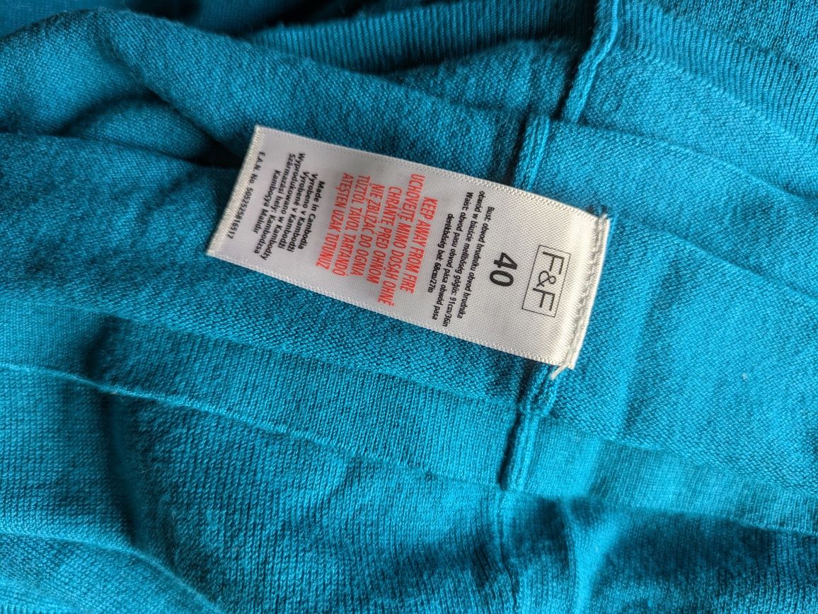F&F turkusowa sukienka rozmiar 40