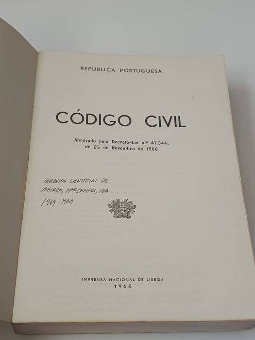 Codigo civil edição 1968