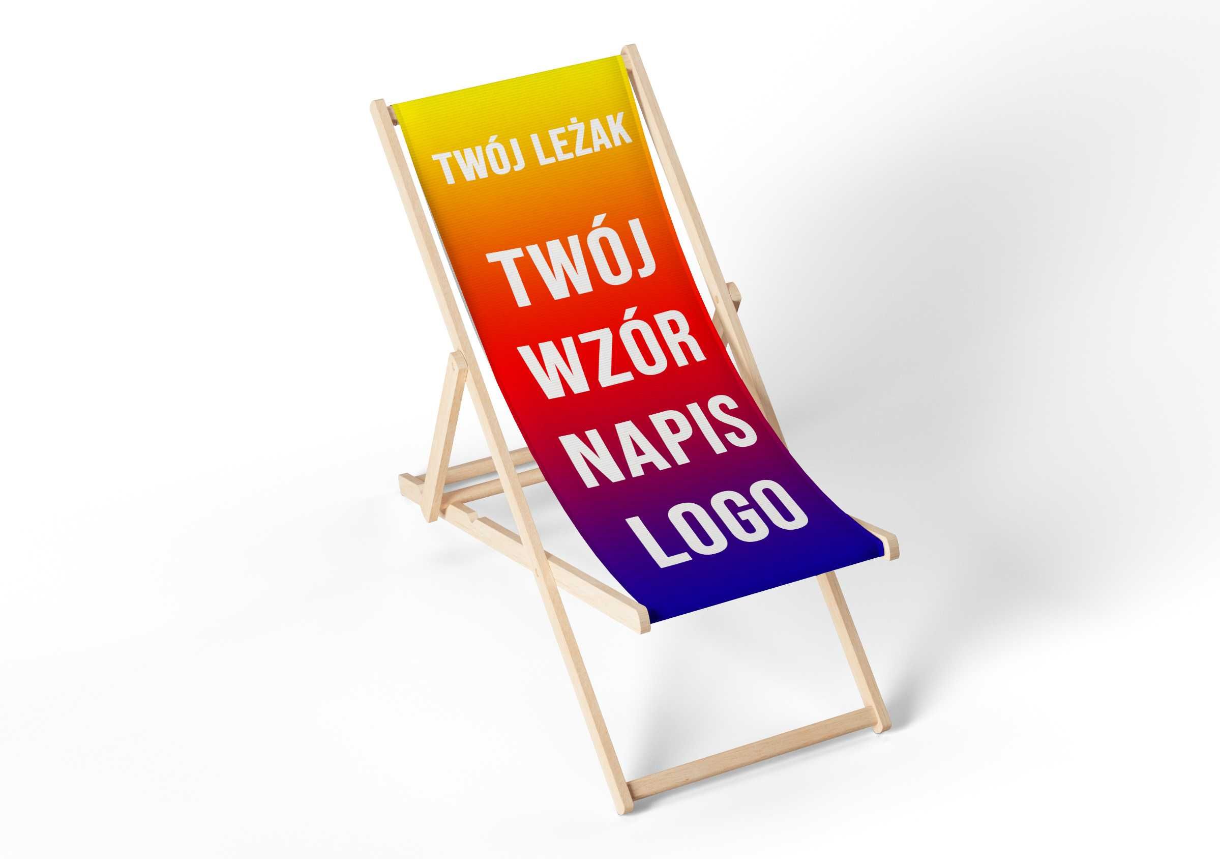 Leżak z nadrukiem plażowy drewniany z Twoim logo promocyjny reklamowy