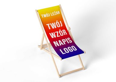 Leżak z nadrukiem plażowy drewniany z Twoim logo promocyjny reklamowy