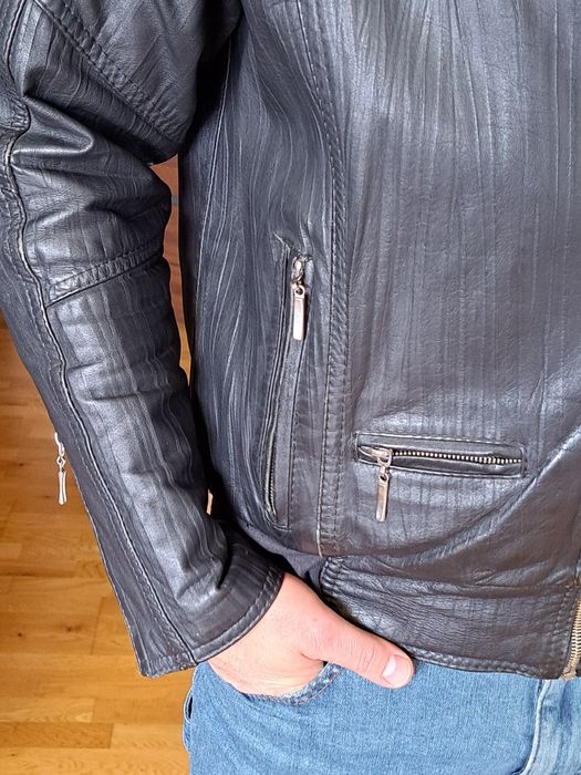 Męska kurtka skórzana L