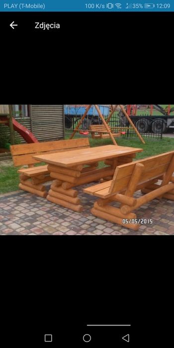 Meble ogrodowe. Stół, ławki.