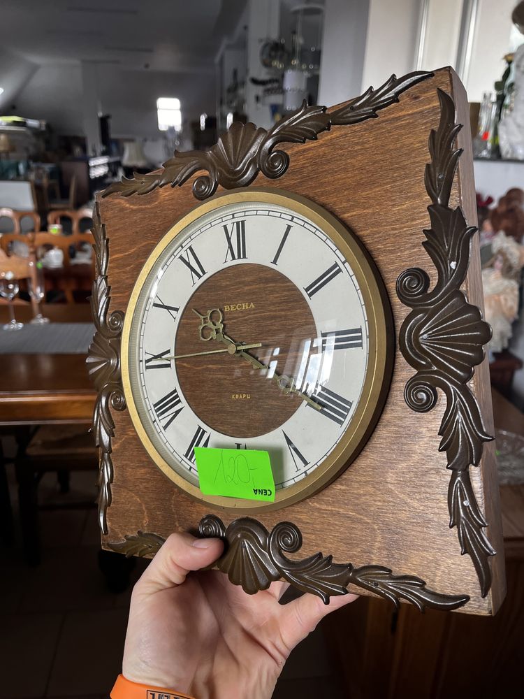 Stary zegar ścienny drewniany Becha !