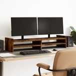 Vidaxl Podstawka Pod Monitor, Przydymiony Dąb, 100X27X20 Cm