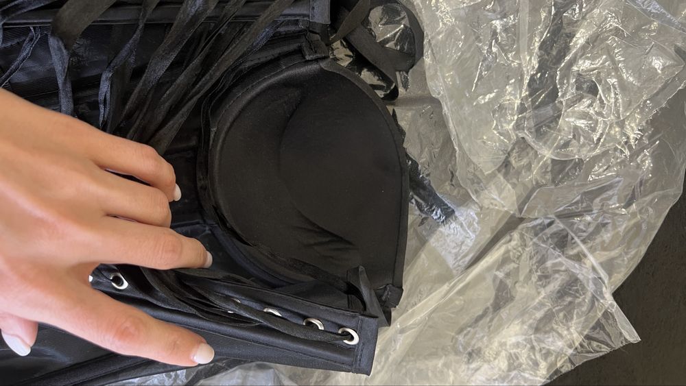 Корсет бюстьє  каркасний атлас з сіткою