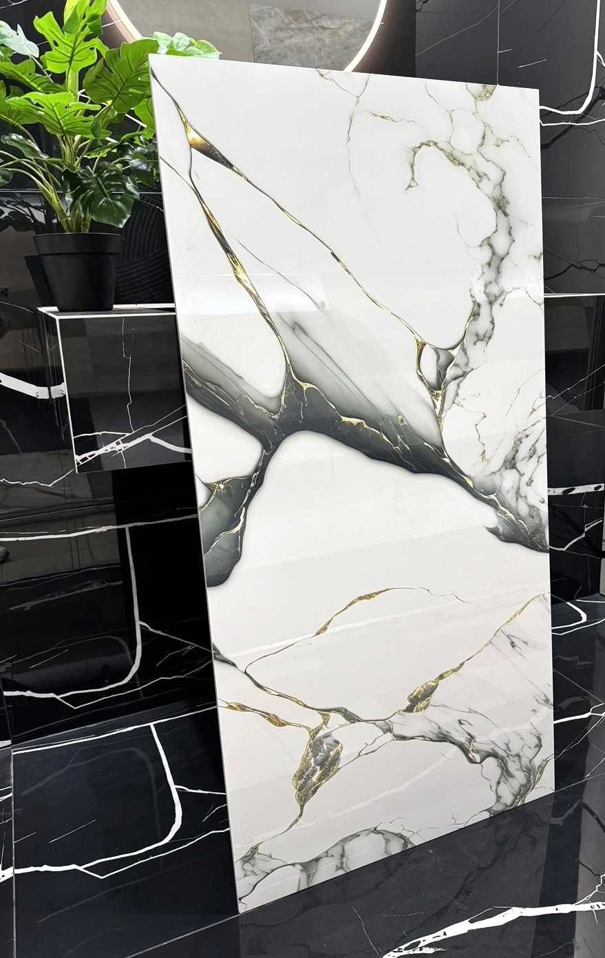 ZŁOTE PŁYTKI 120x60 marmuropodobne Premium Wysoki Połysk - NOWOŚĆ