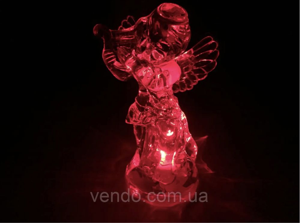 Светильник хамелеон/ ночник с цветной подсветкой прозрачный Ангел.