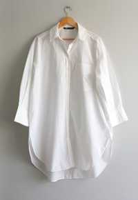 Zara sukienka koszulowa długa koszula tunika bawełniana oversize
