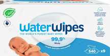 WaterWipes, BIO, chusteczki nawilżane, 9x60 szt.