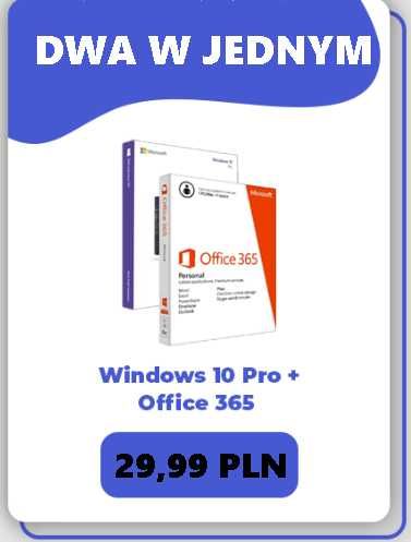 Windows 10 Pro + Office 365 Indywidualna licencja cyfrowa