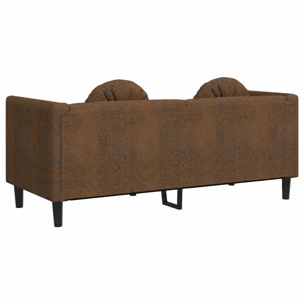 Vidaxl Sofa 2-Os., Brązowa, Sztuczna Skóra Zamszowa Brak Instrukcji
