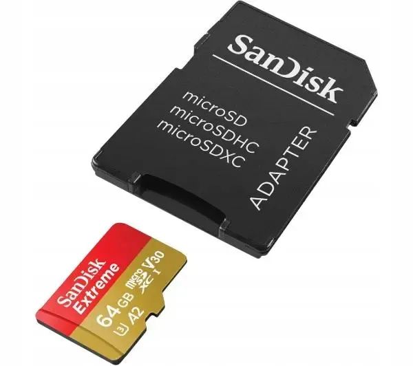 Karta pamięci z adapterem SanDisk 64GB Extreme 170/80 MB/s V30 A2