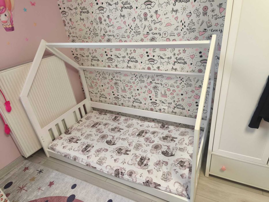 Łóżko dziecięce domek 160x80,cały komplet