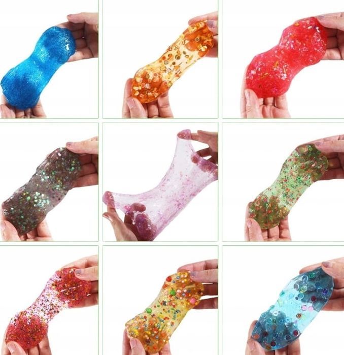 Slime Gluty Mega Zestaw Do Glutów Ozdoby Foremki Brokat  Sensoryczna