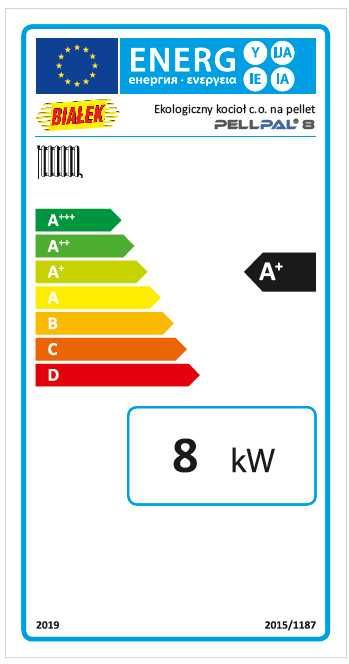 Kocioł PELLPAL Slim Piec z podajnikiem na pellet do 100m2 8kW A+