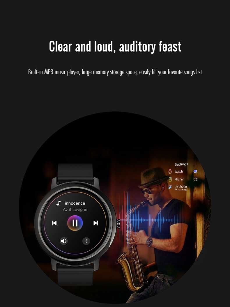 SmartWatch S17 telefon BT, MP3,  tętno, ciśnienie, O2, kroki.