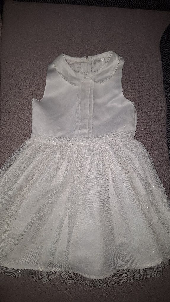 Elegancka Sukienka ecru 128 dla dziewczynki