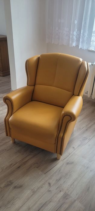 Zestaw wypoczynkowy skóra naturalna  stan idealny 3,2,1,1 leniuch tele