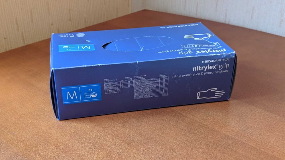 Рукавички нітрилові Nitrylex Grip M (7-8)