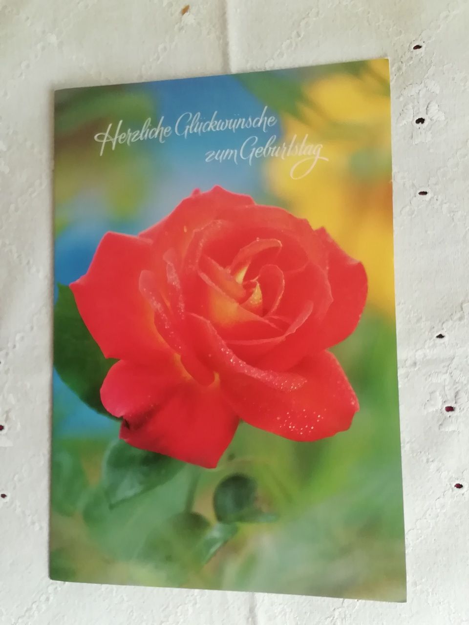 Postal de aniversário, alemão