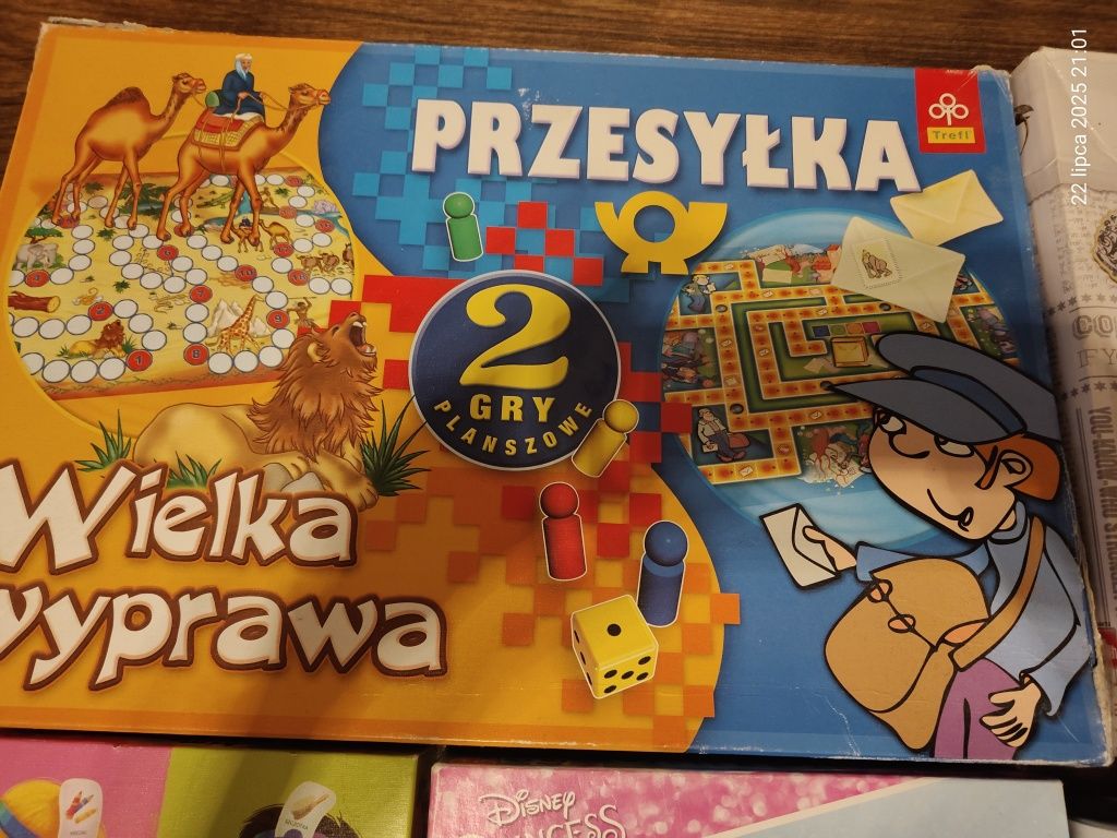 Zestaw gier dla dzieci, domino, chińczyk Harry Potter, Kopciuszek