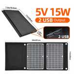 Painel solar portatil dobravel 15w 2 entradas usb carregador telemovel