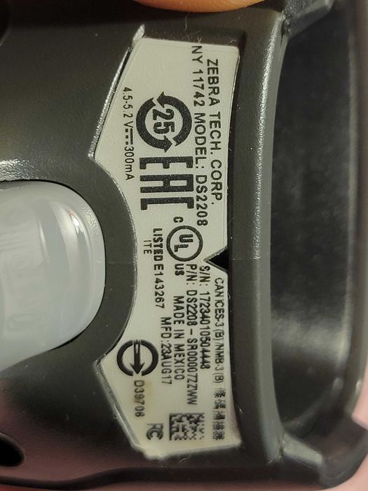 Сканер штрихкоду Zebra LS2208 USB підставка DS2208-SR0007ZZWW