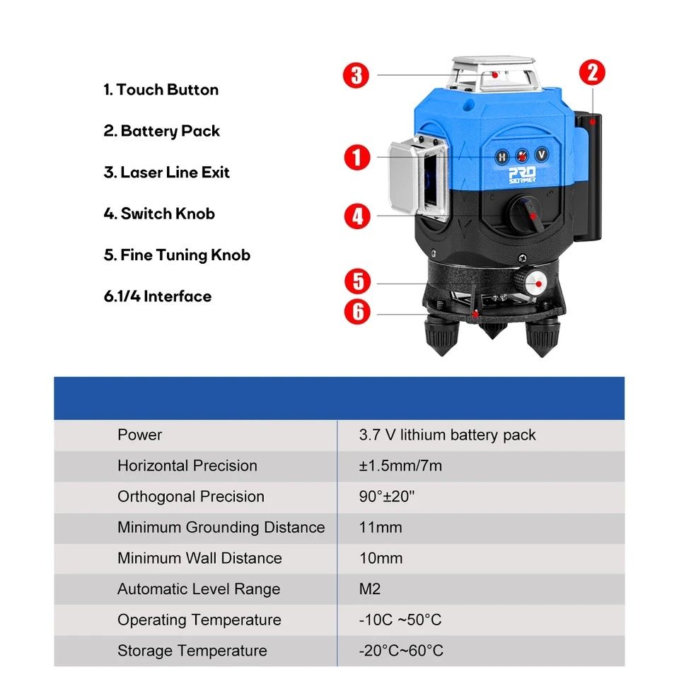Лазерный уровень Prostormer. Лазерний уровень простормер 4d.