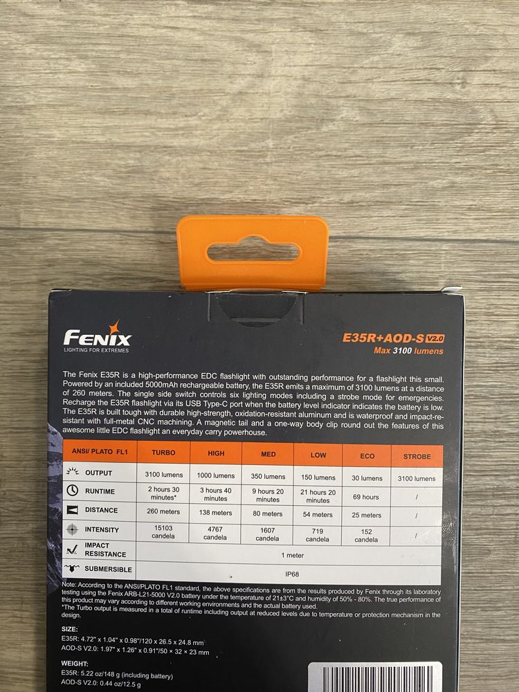 Ліхтар Fenix E35R з акумулятором