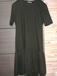 Плаття Zara чорне 46 р з коротким рукавом