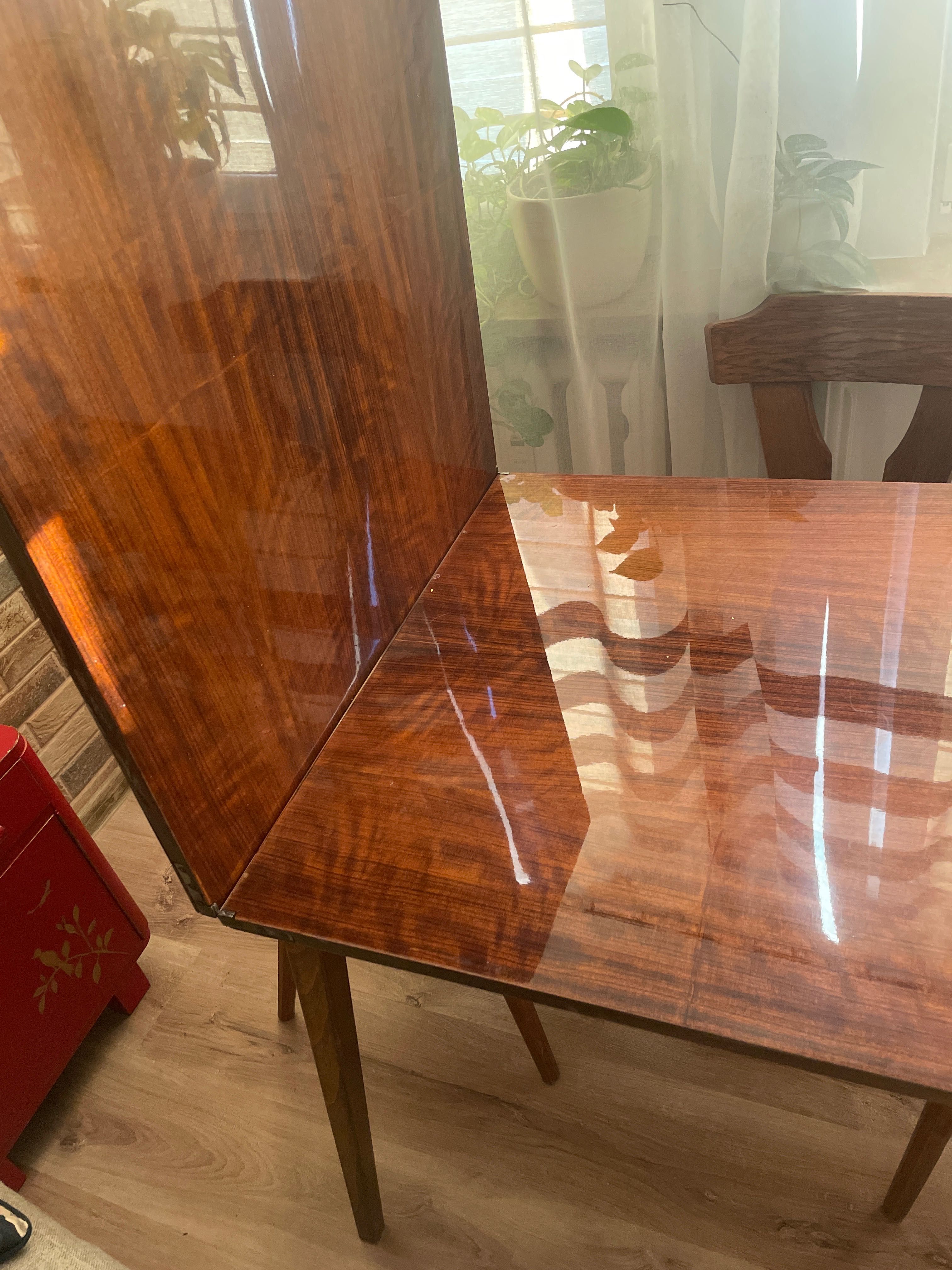vintage drewniany stół z lat 60