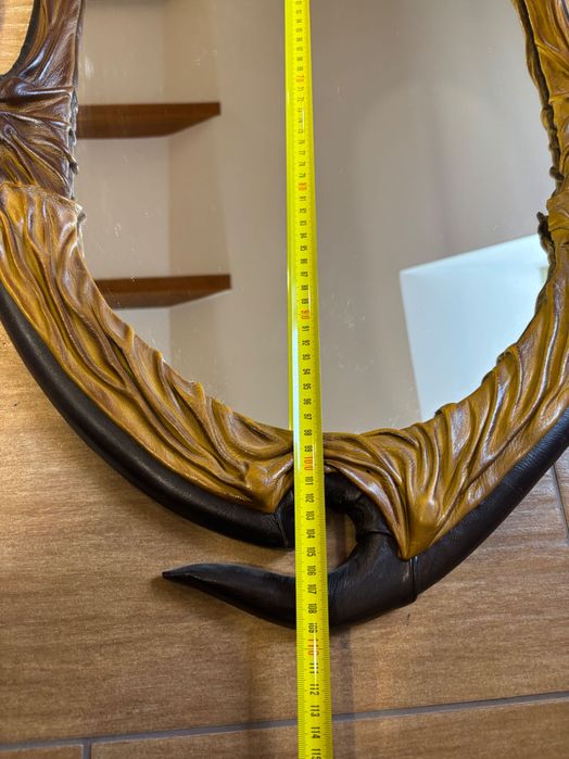 Piękne lustro  skóra 110x50 rękodzieło