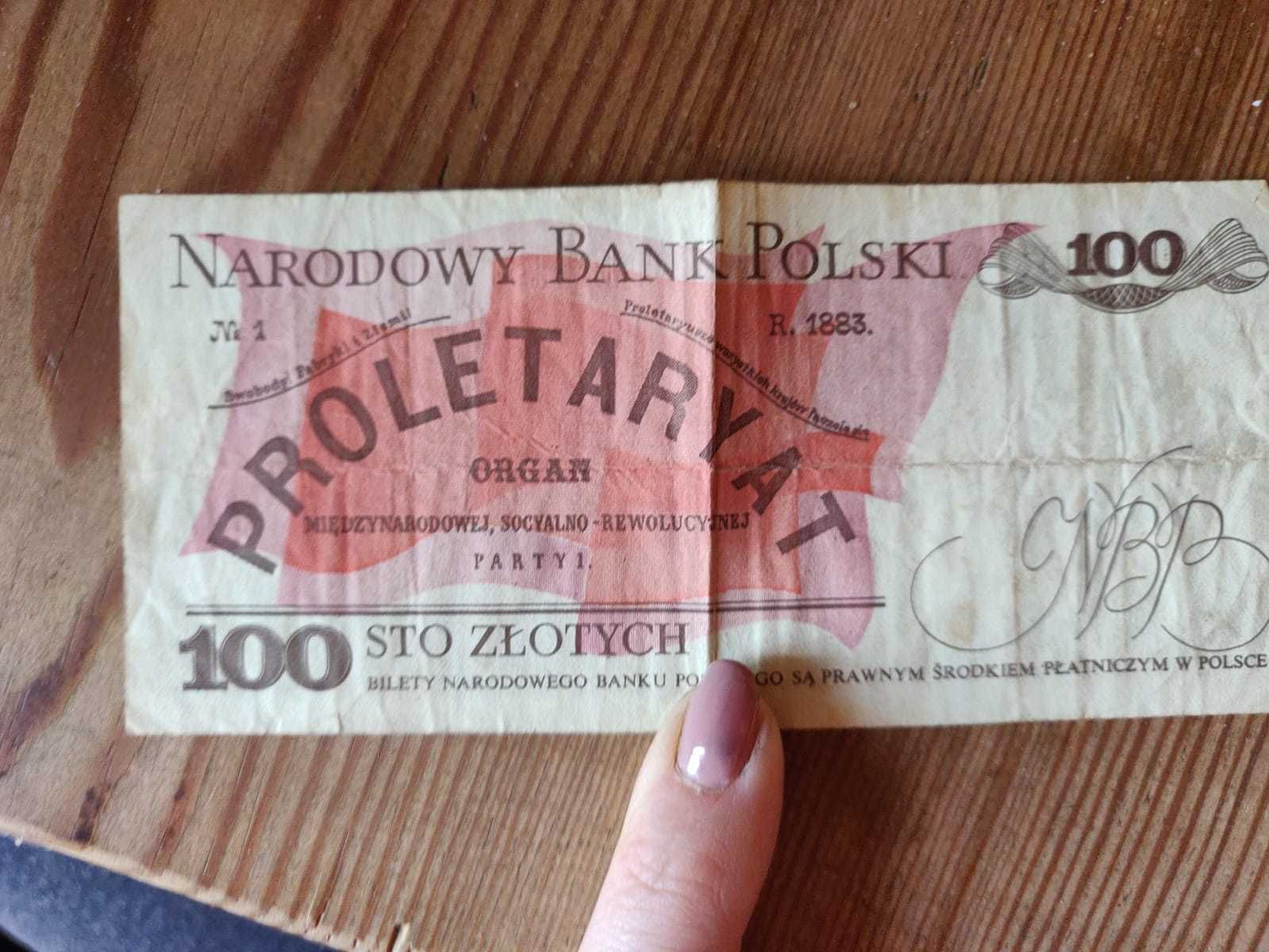 Banknot 100 zł 1883 rok Narodowy Bank Polski Proletaryat L Waryński