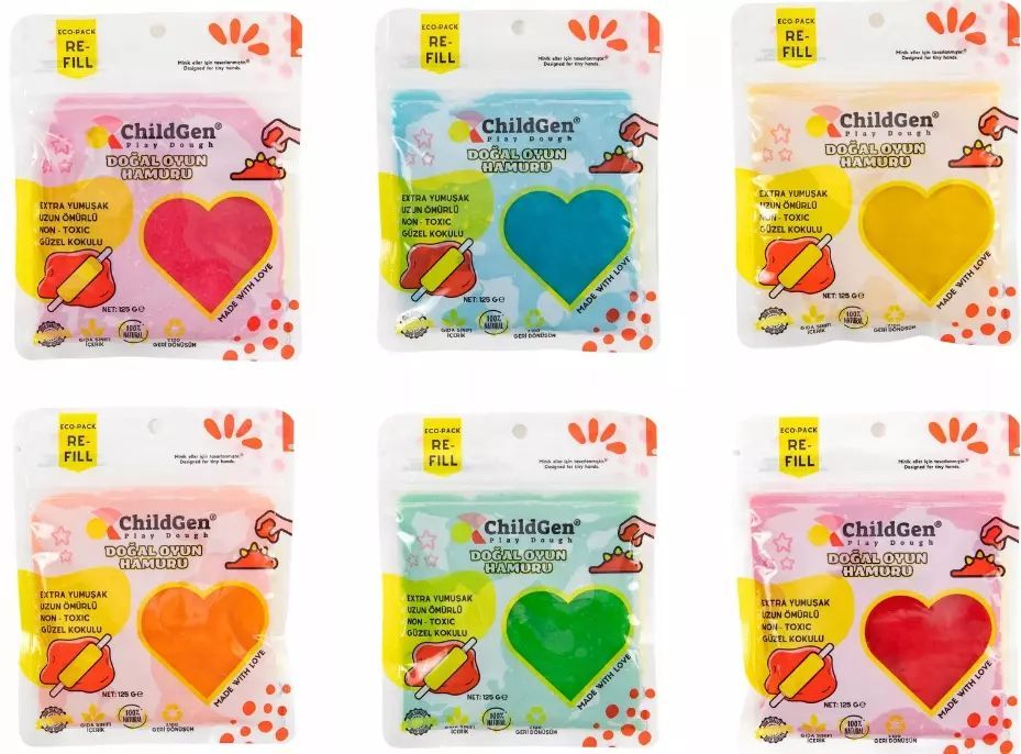 Ciastolina naturalna 6 kolorów. ChildGen. Nowy Produkt
