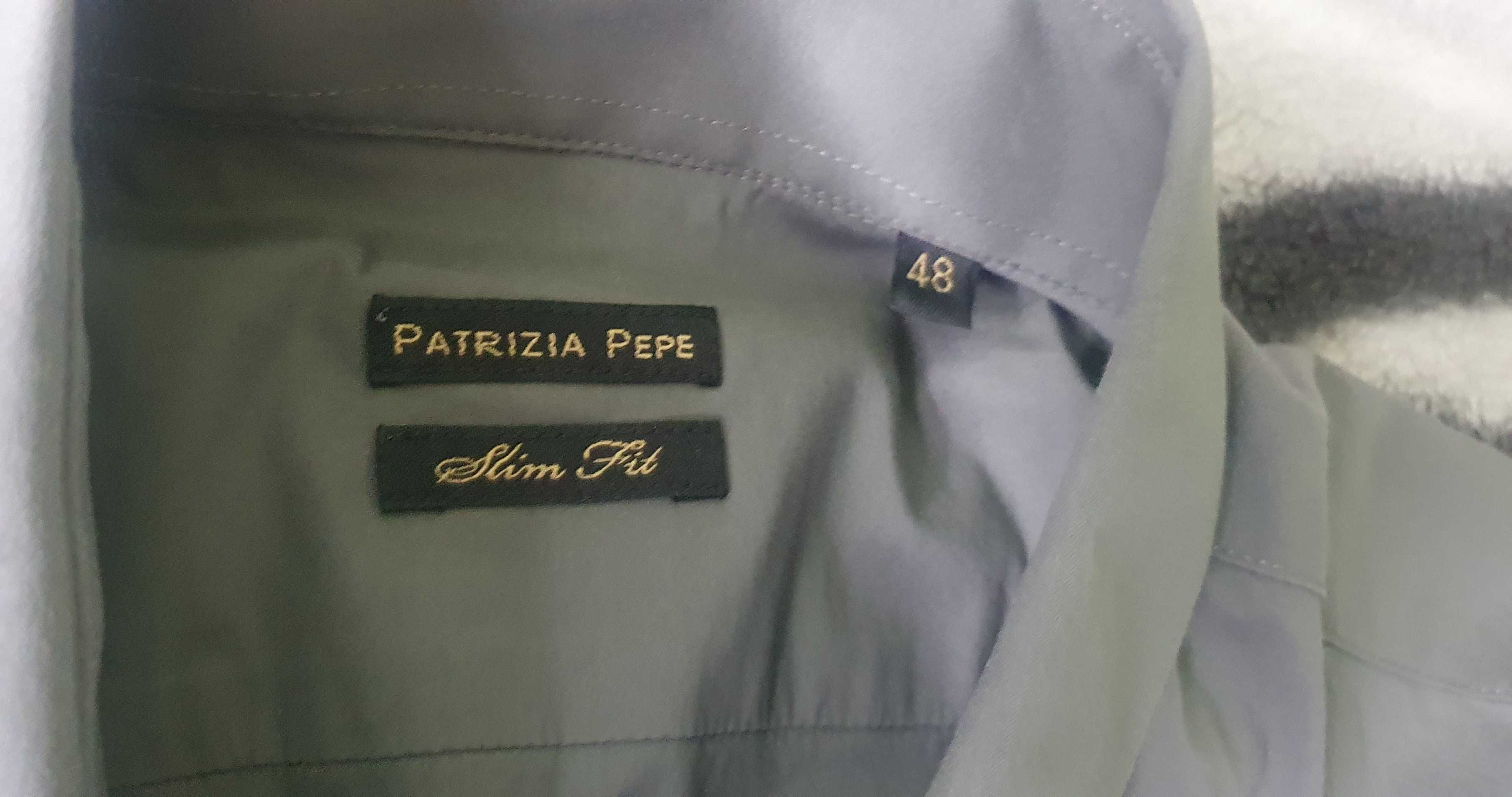Patrizia Pepe koszula męska szara slim fit 48
