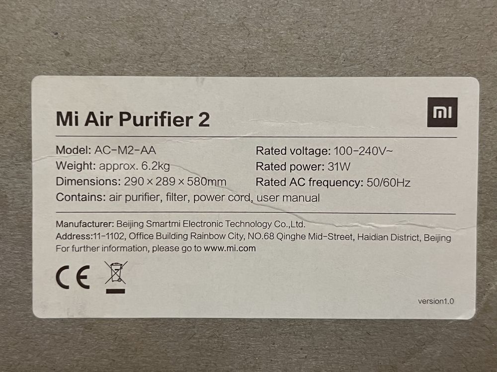 Mi Air Purifier 2 Xiaomi